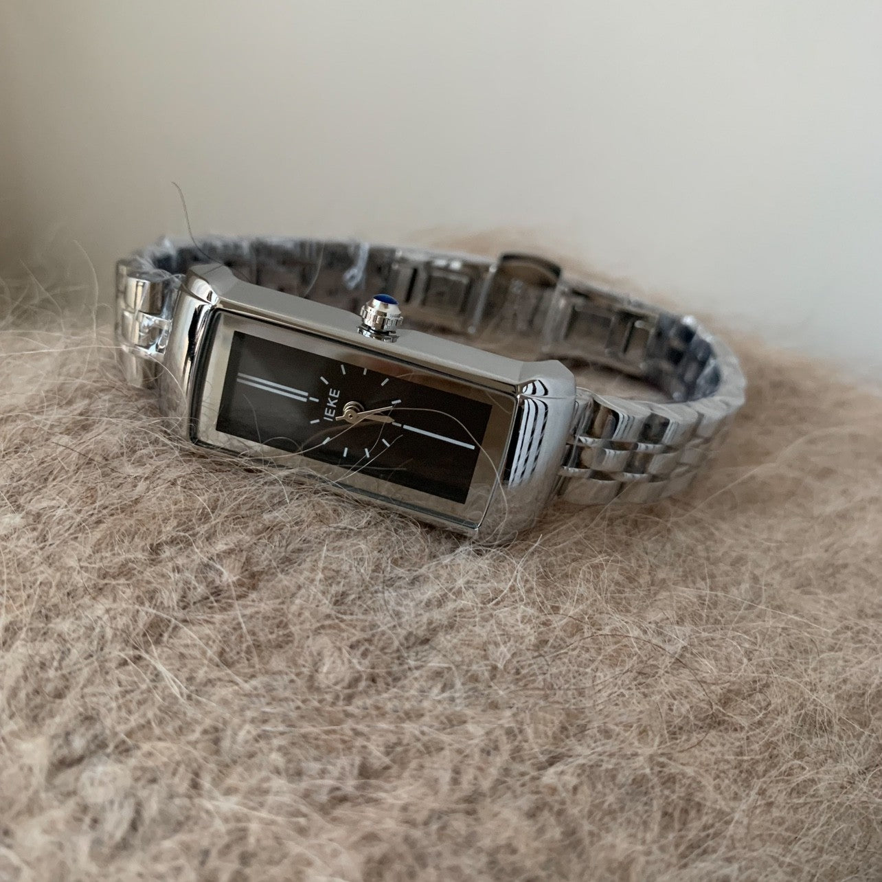 Dame Rektangulært Guld Mode Retro Stålrem Kvartsur