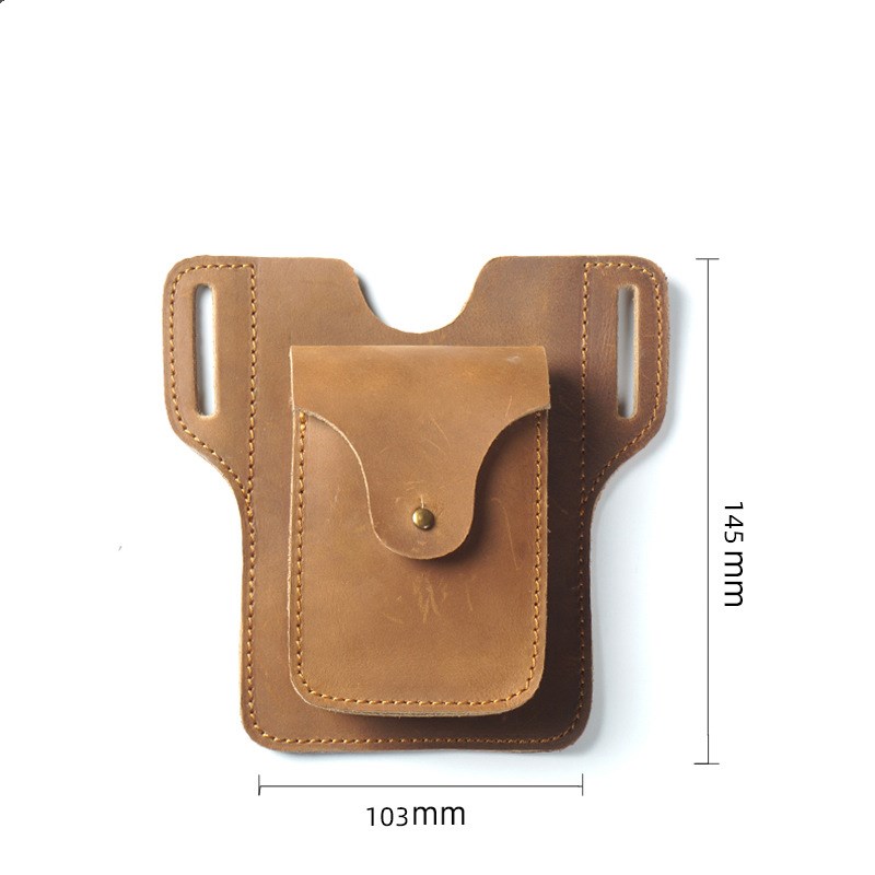 Sports running mobile phone storage waist bag leather