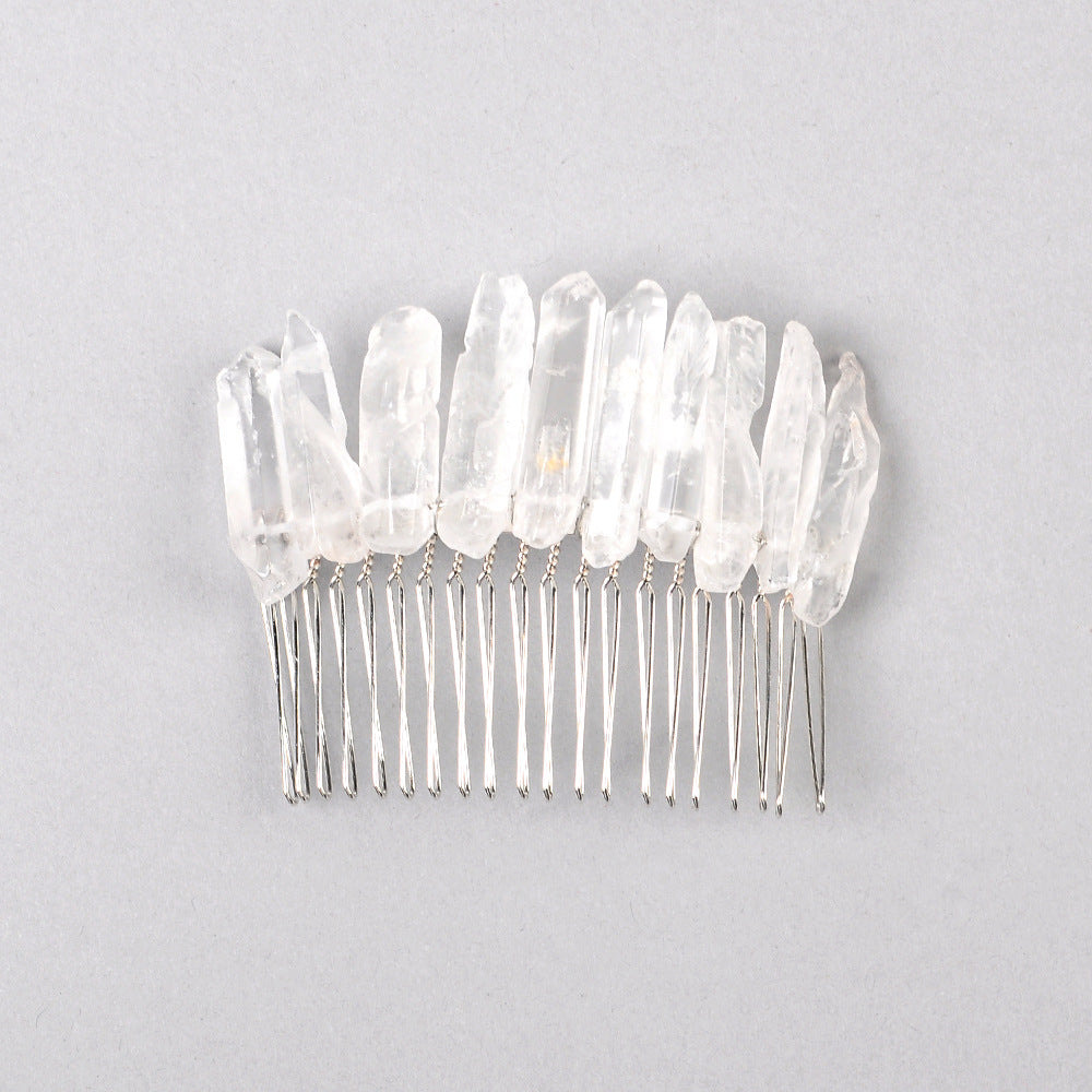Handmade iron wire wound natural stone hairpin