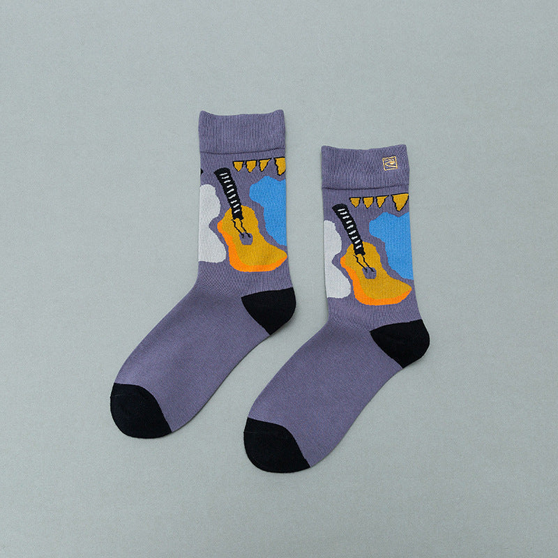 Retro Mid tube socks street art skateboard socks