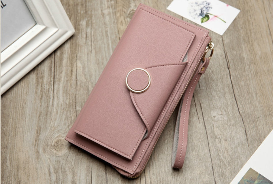 Buckle long section two fold double women's wallet