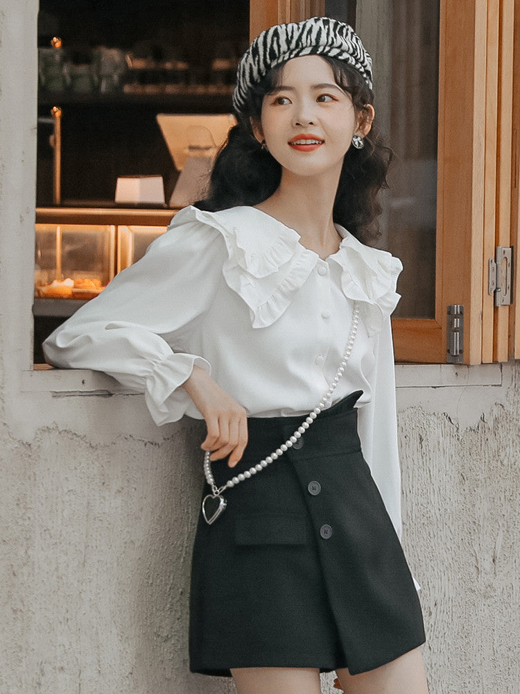 Women's Irregular Design Black Casual Shorts