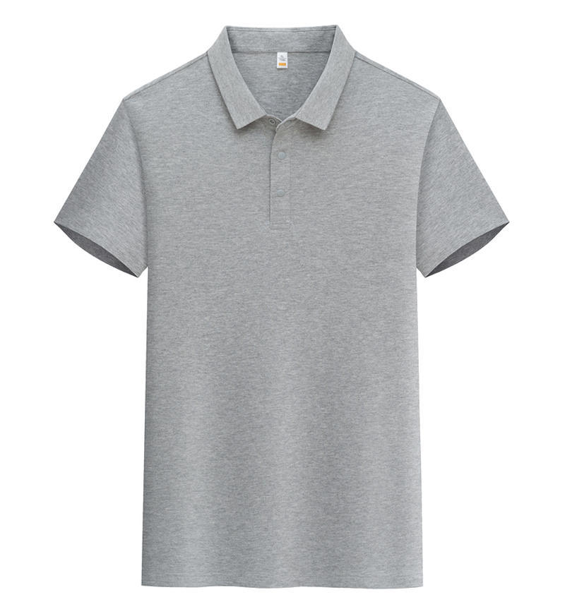 Male Solid Color Lapel Short-sleeved Advertising T-shirt