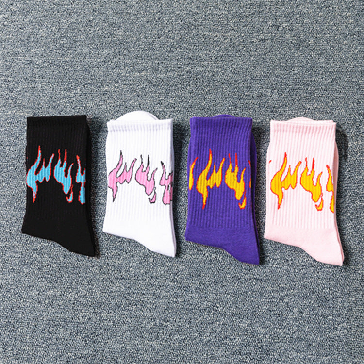 Flame cotton sports socks