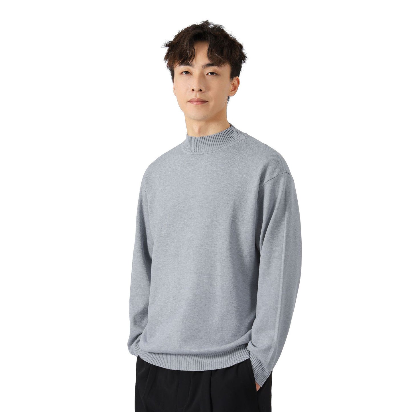 Solid Color Loose Inner Wear Leisure Warm Bottoming Long-sleeved Sweater