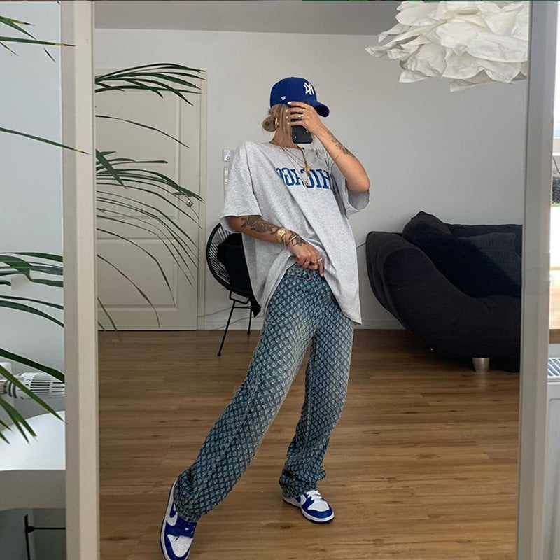 Personalized High-waisted Wide-legged Holes In All-match Slim Jeans