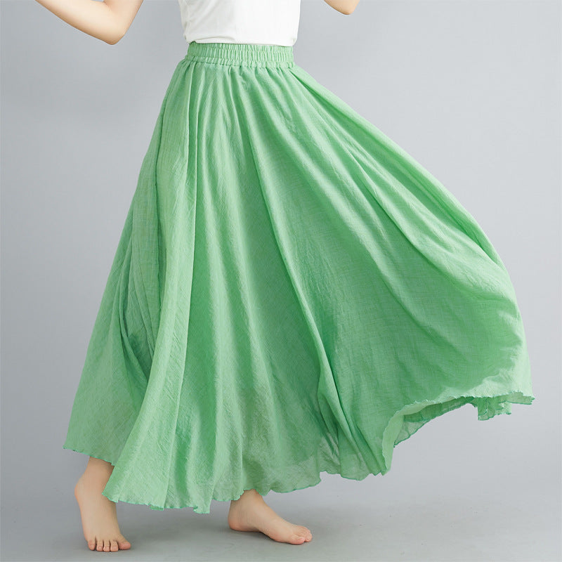 Lady Literature Plus Size Cotton And Linen Skirt
