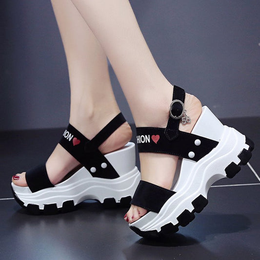 Sandals Fairy Style Thick Soles High Heels With Raised Toe