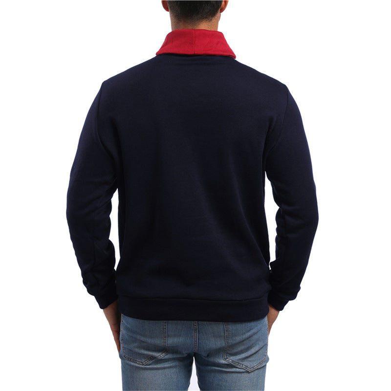Men's Casual Color Matching Pullover Sweater
