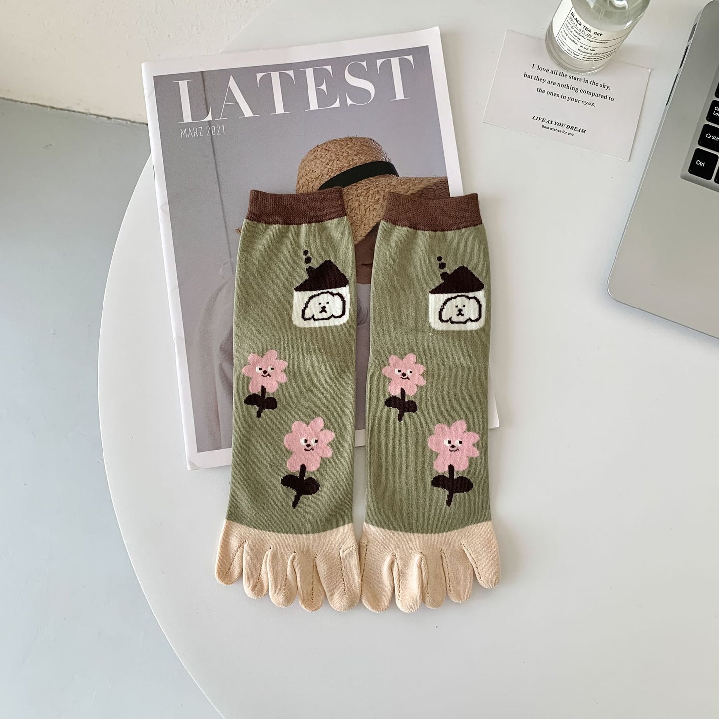 Women's Mid Tube Stockings Cute Cartoon Pattern
