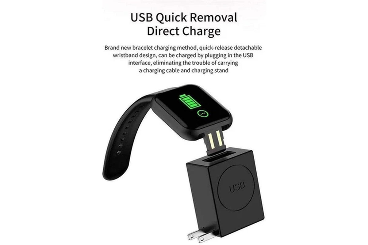 Y68 Water Resistant Smart Watch Sports Fitness Trackaer with Heart Rate Monitor for Men and Women Black