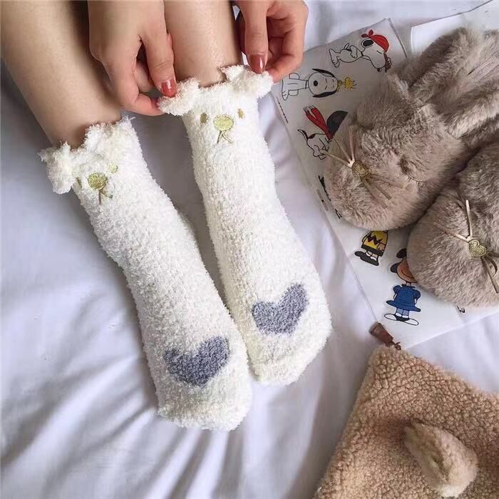 Children's middle tube socks keep warm and thick