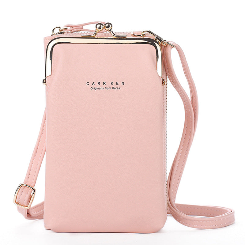 Solid color metal mobile phone bag