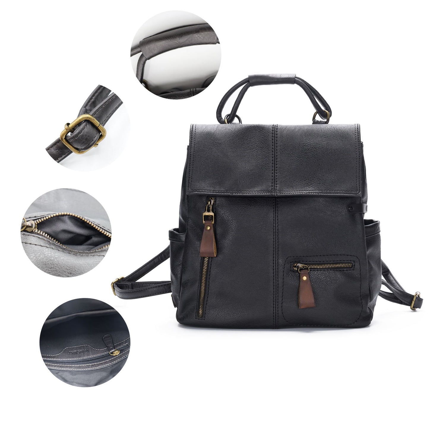 Women's Backpack Leather Anti-theft Casual