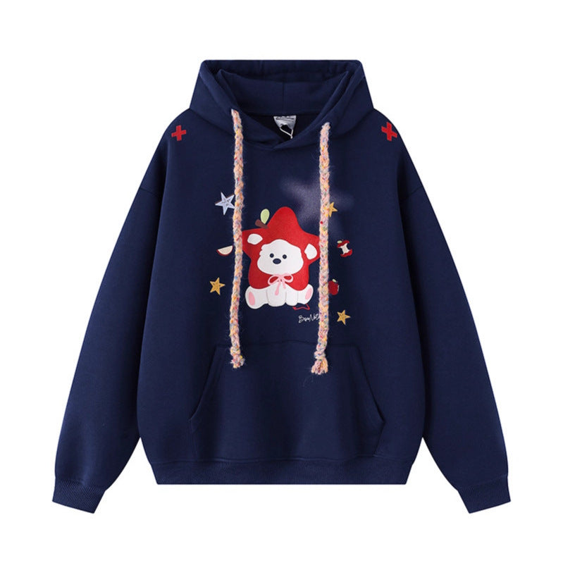Starry Puppy Print Hoodie For Women Hooded Top
