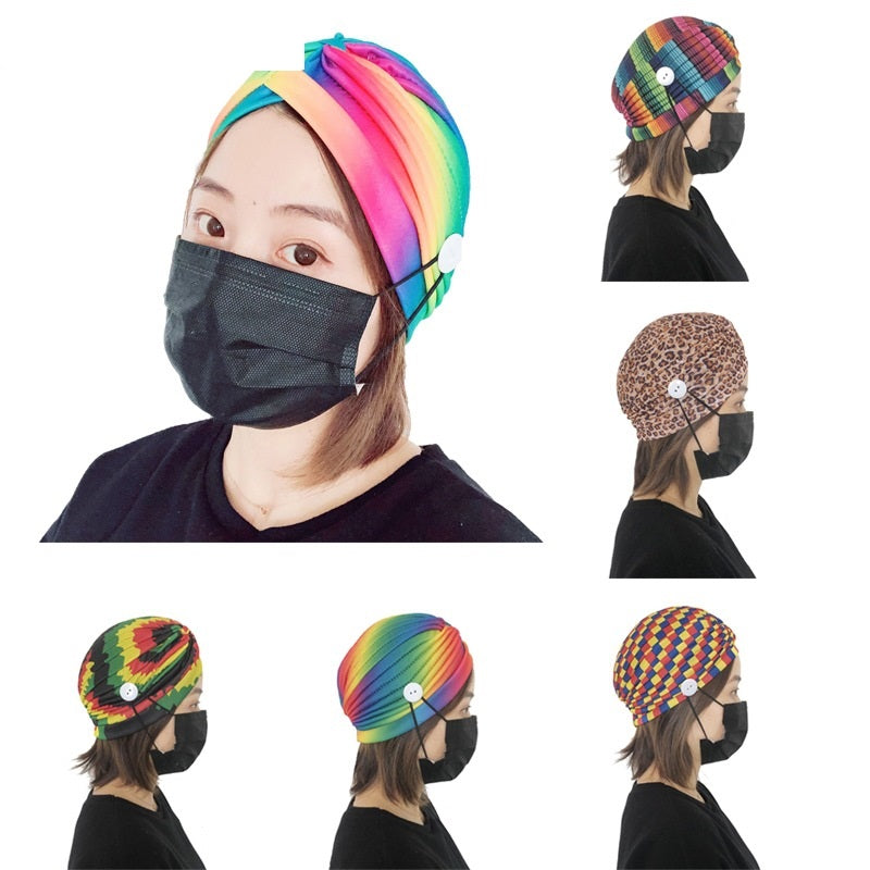 Colorful striped fabric hat