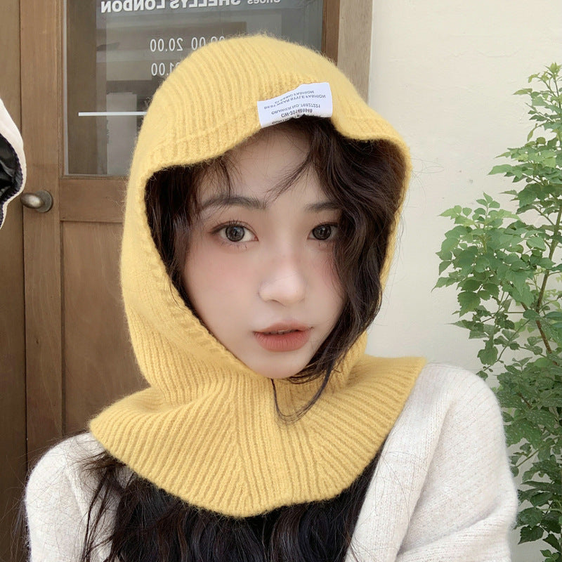 Knit Hat With A Bib