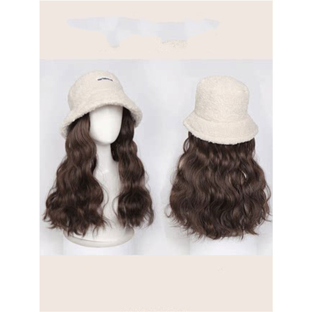 Wig Autumn Winter Lamb Plush Fisherman's Hat