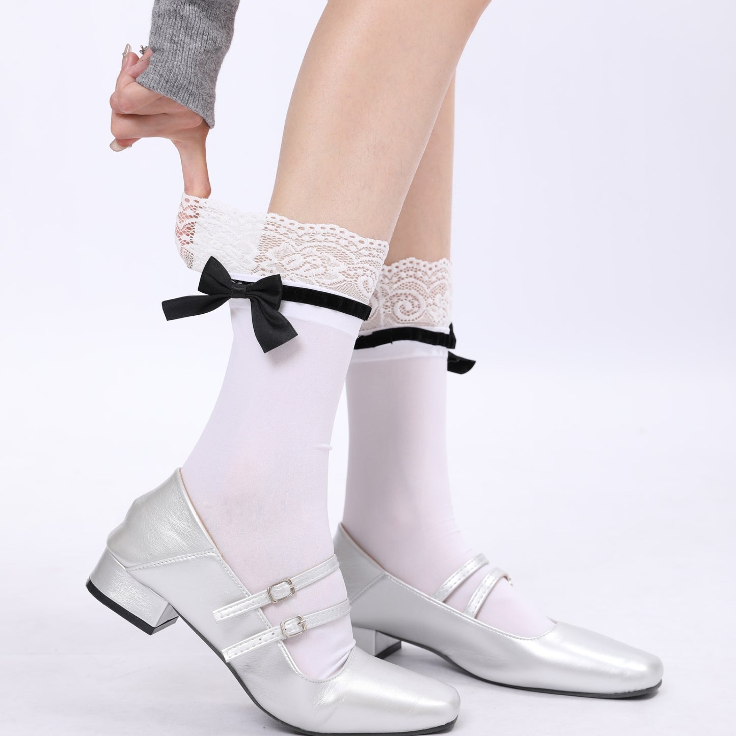 Japanese Jk Bowknot Sweet Lace Lolita Socks Mid-calf