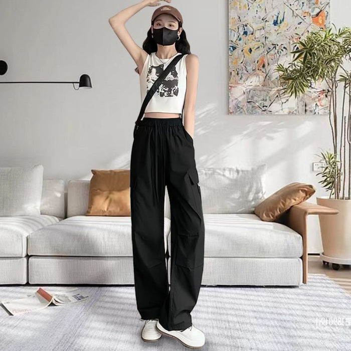 High Waist Slimming Draping Ankle-tied Trousers For Women