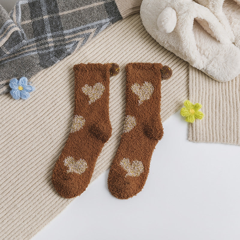 Coral fleece socks