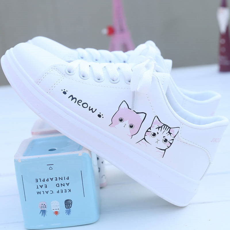 Flade åndbare elevsko - Hvide sneakers