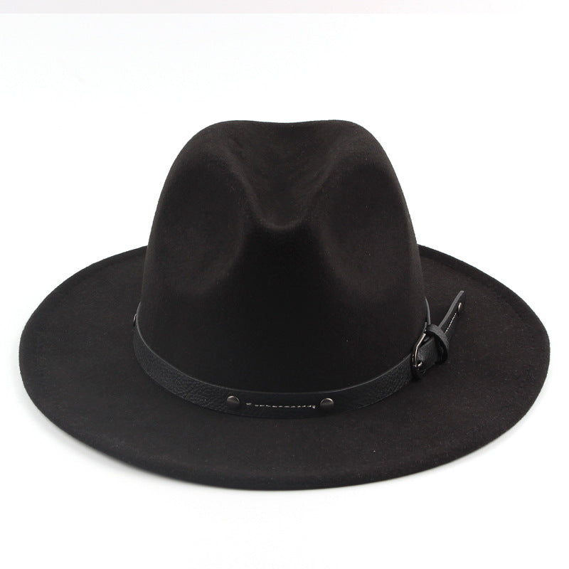 Flat Top Jazz Top Hat Men And Women British Woolen Hat