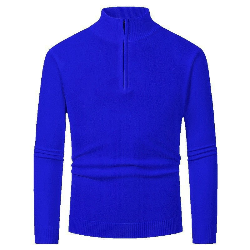 Herre Halv Lynlås Polo Sweater Afslappet Langærmet