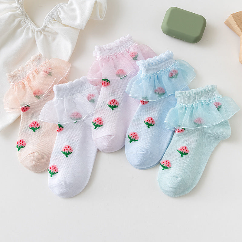 Summer Thin Lace Socks Mesh Lace Princess