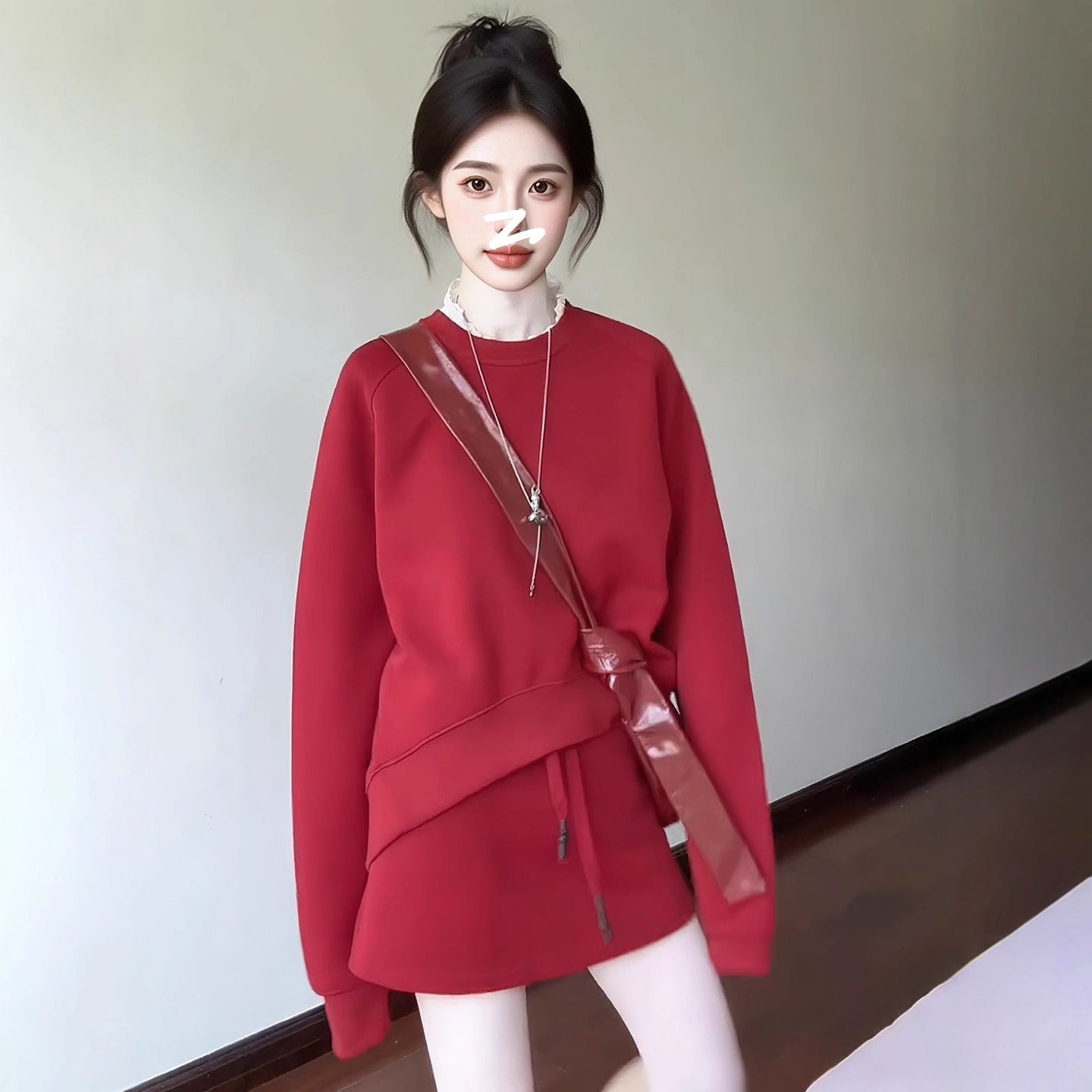 Womens Casual Sporty Hoodie And Skirt Set