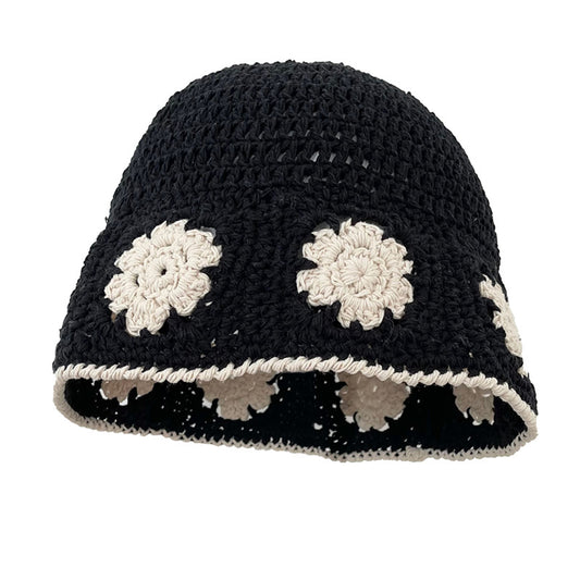 Women's Fashion Linen Cotton Thread Hollow Woven Bucket Hat