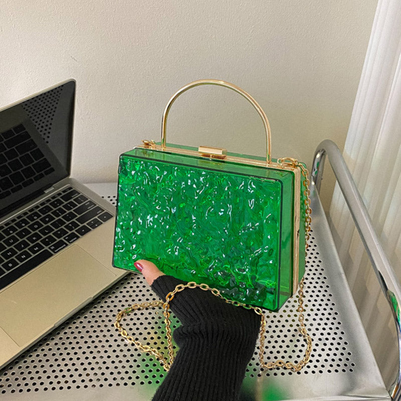 Single-shoulder Diagonal Acrylic Dinner Bag