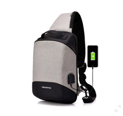 Anti-theft chest bag fashion casual USB rechargeable multi-function shoulder bag