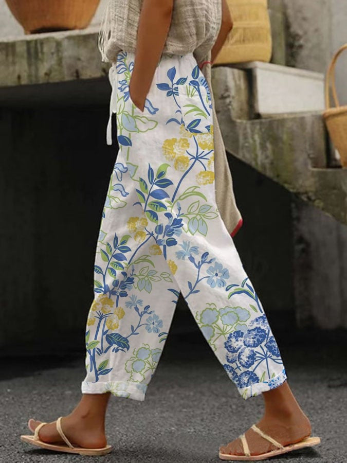 Printed Pattern Fashion Casual Trend Women's Ankle Banded Pants