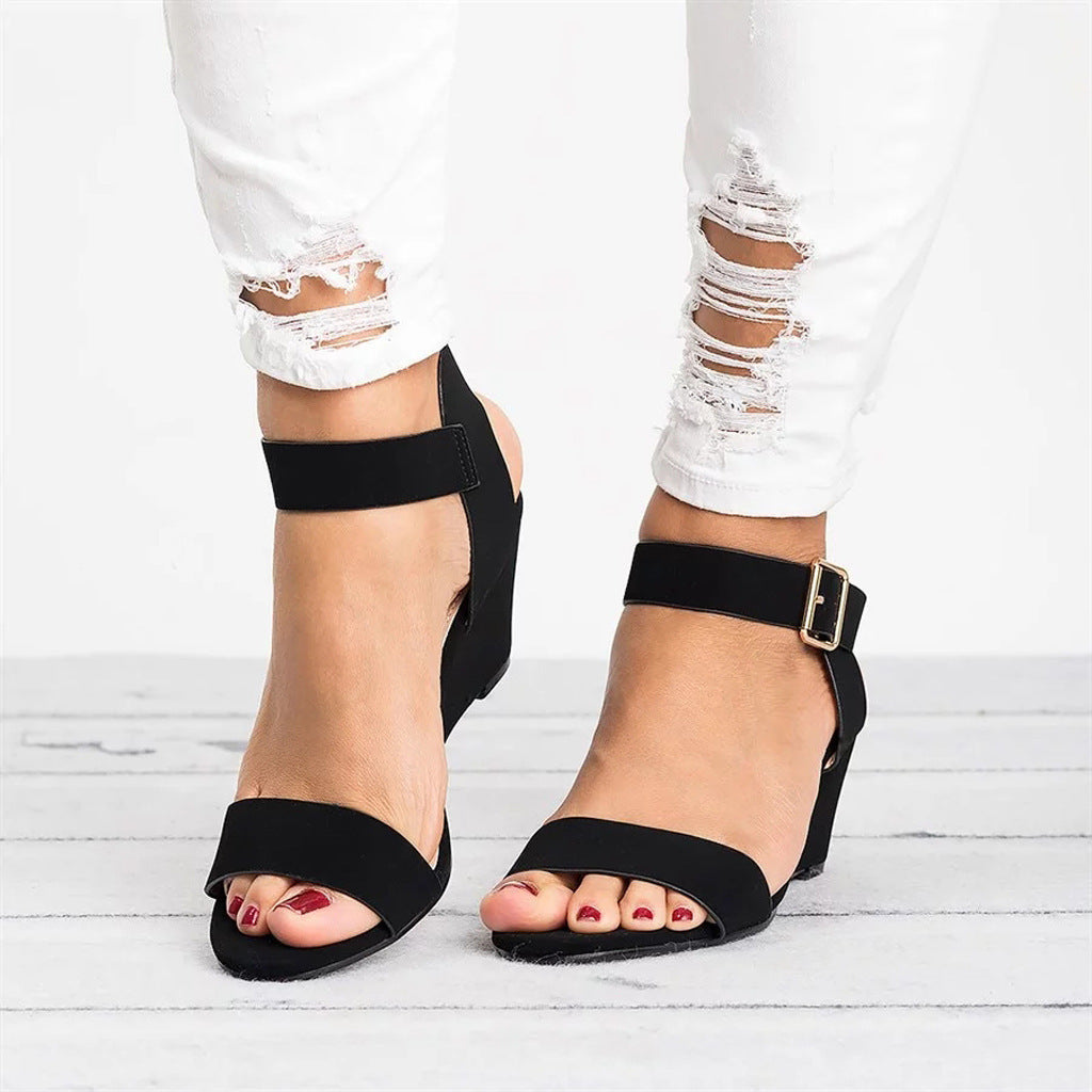 Women's high-heeled wedge sandals
