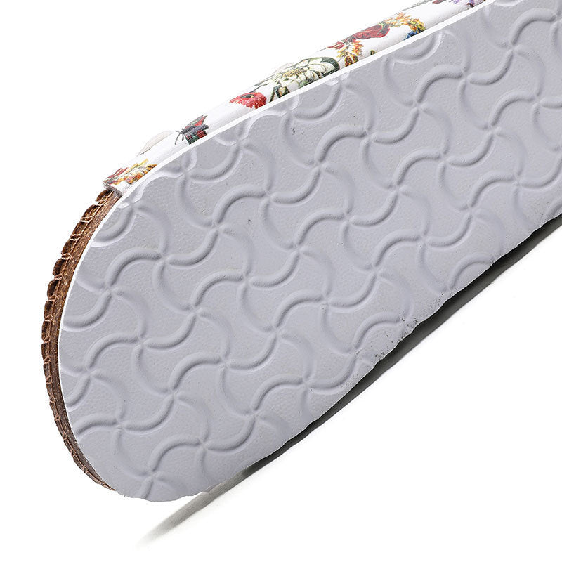 Flip-flops, cork beach, Korean style flip-flops, couple leather sandals and slippers