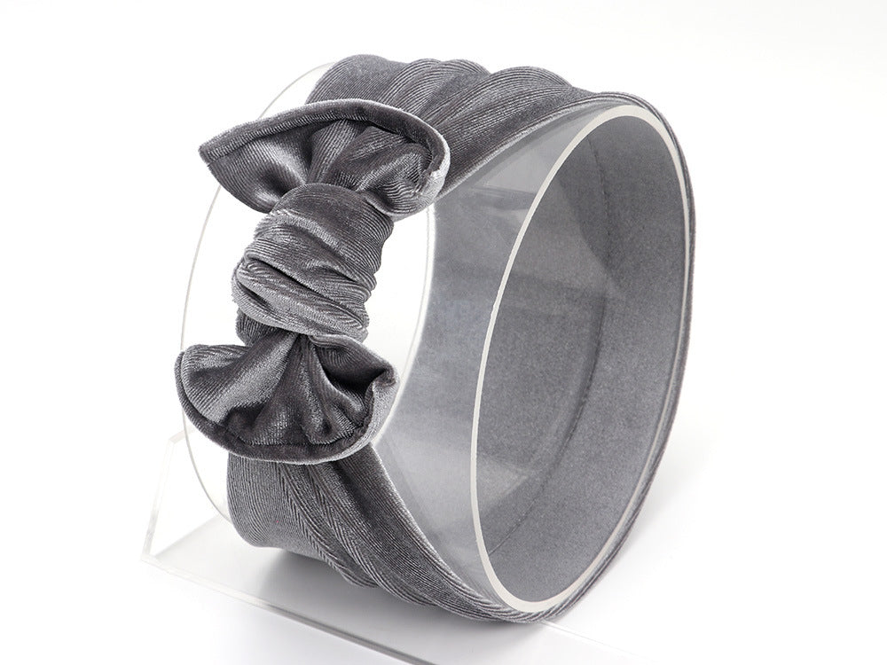 Baby Lace-up Gold Velvet Fat Bow Hair Band