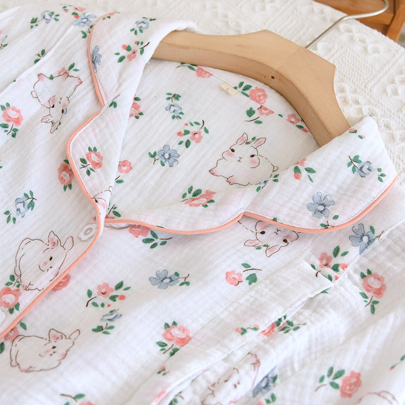 Pure Cotton Soft Breastfeeding Spring Crepe Can Be Worn Outside Sweat-absorbent Comfortable Long Sleeve Trousers