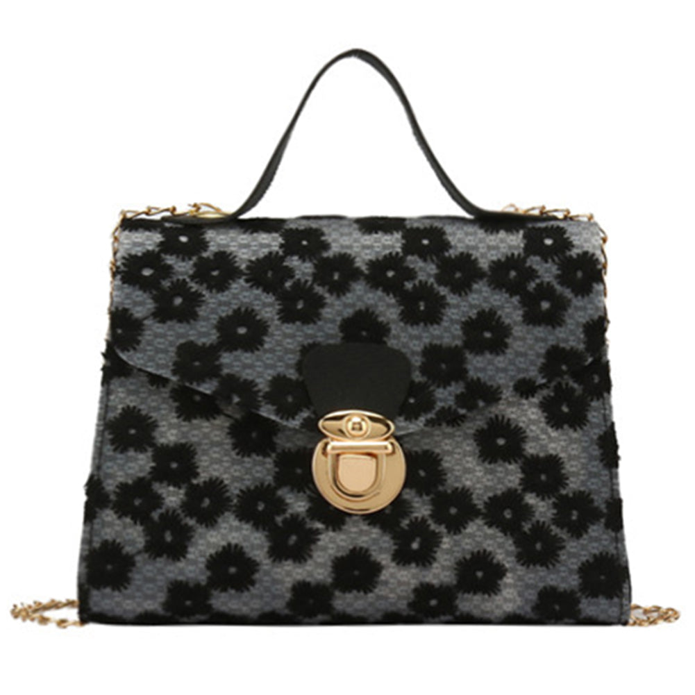 Embroidered Portable Daisy Small Square Bag