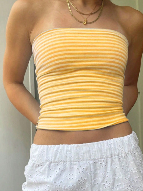 Spring And Summer New Slim Vest Strapless Bandeau Top