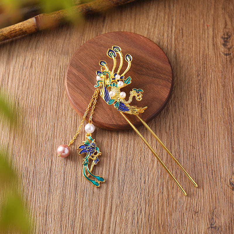 Phoenix U-shaped Hairpin Ancient Bun Hair Ornament Hanfu
