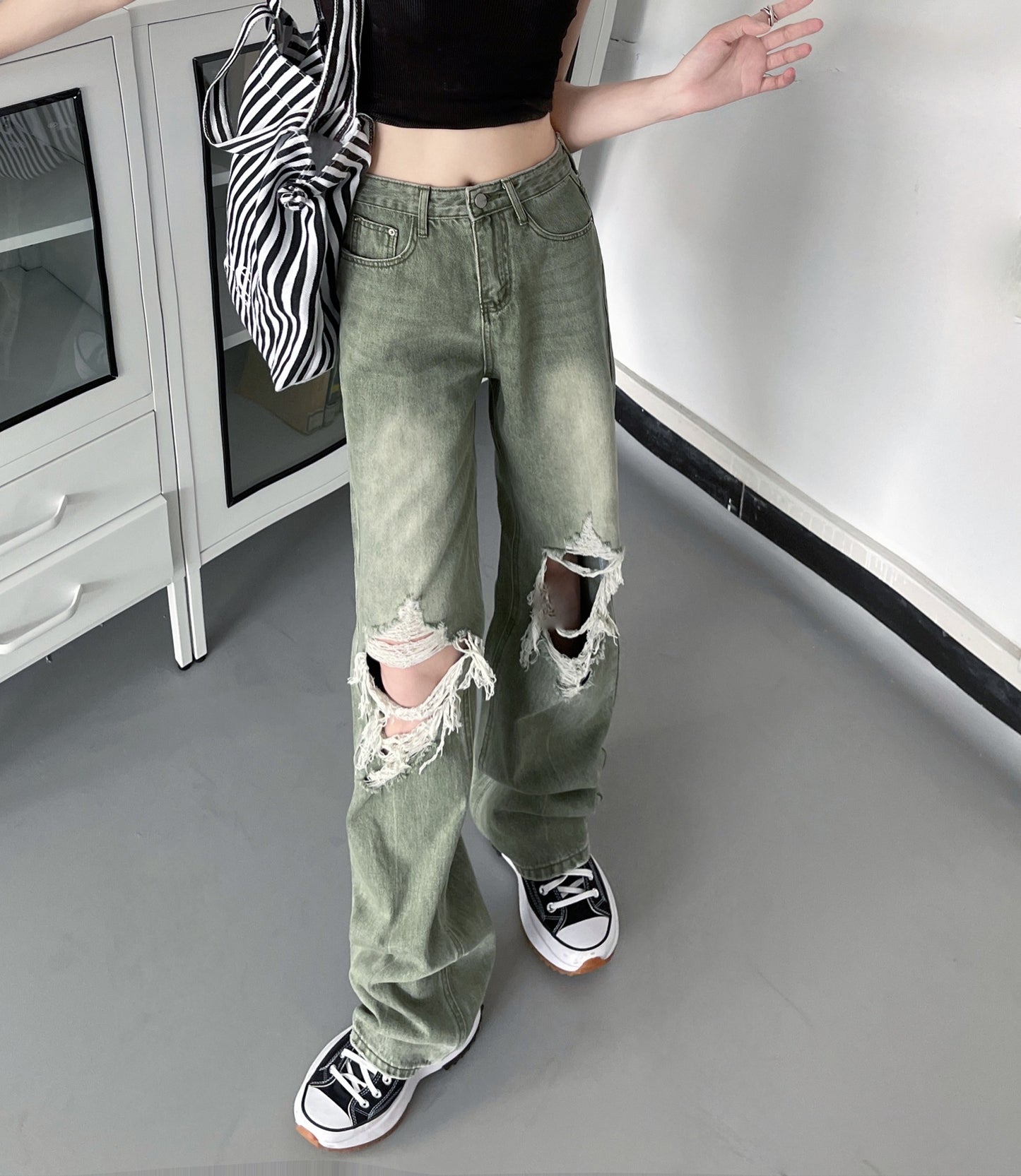 Women's Casual All Match Retro Straight Trousers