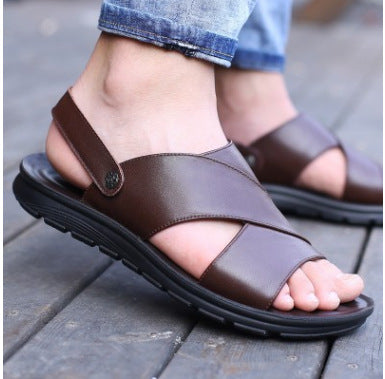 Men's leather men's beach shoes