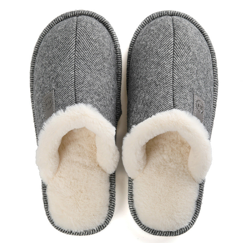 Autumn and winter plus velvet warm cotton slippers