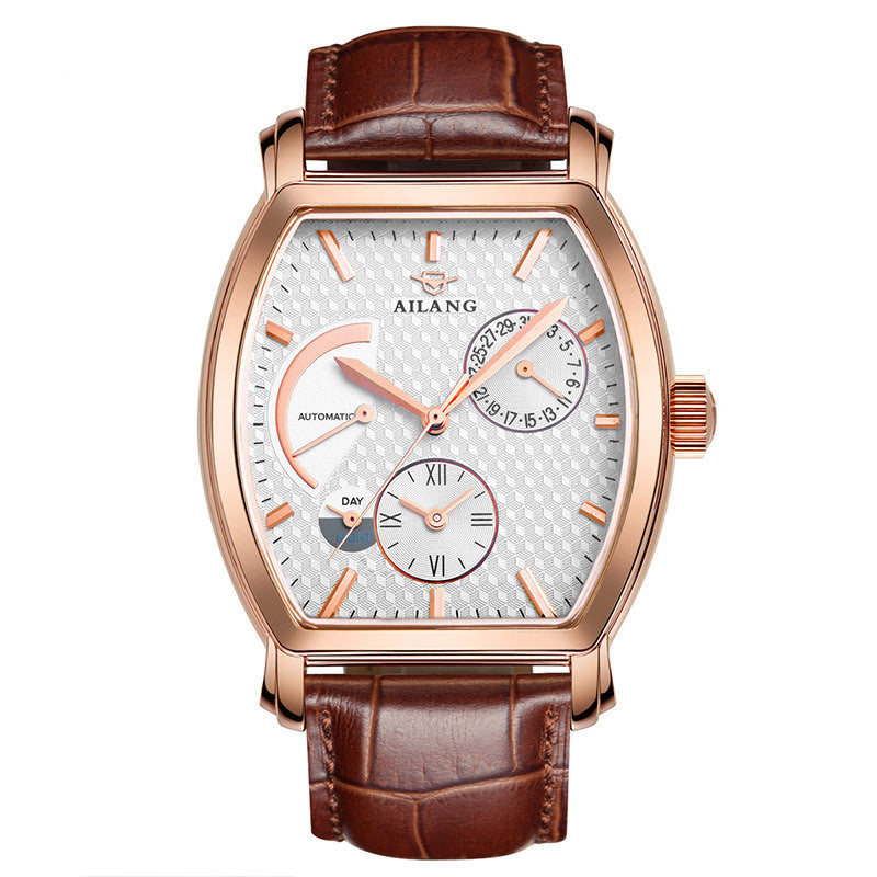 wine barrel type waterproof automatic mechanical watch