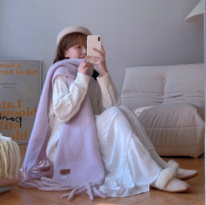 Fashion Long Shawl Student Solid Color Versatile Scarf