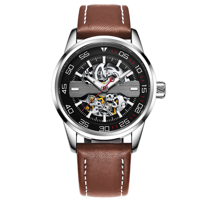 Hollow waterproof business automatic mechanical watch