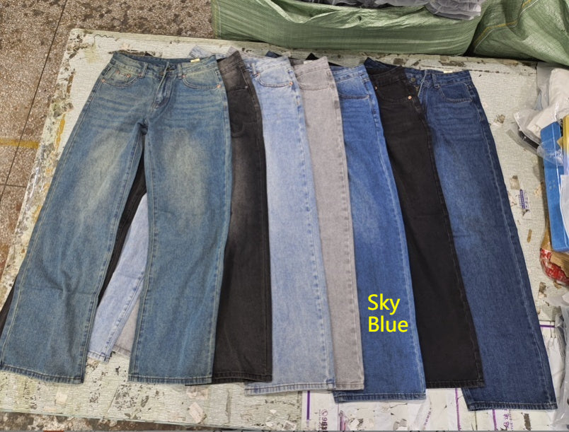 Women's American-style Retro Low Waist Straight Jeans