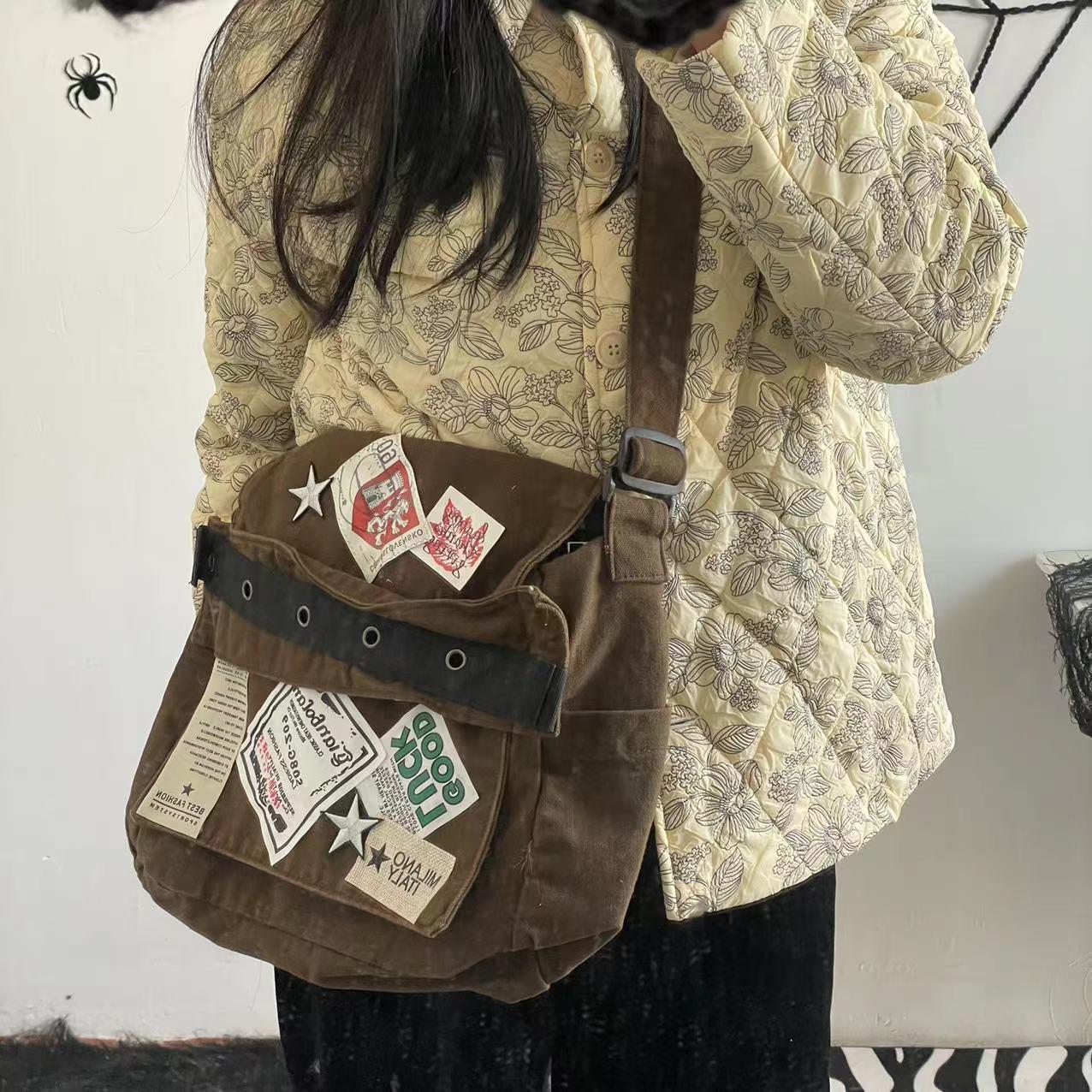 Autumn Vintage American Patch Distressed XINGX Crossbody Bag