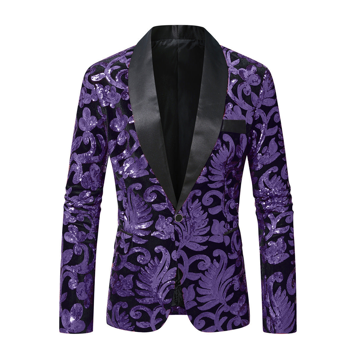 Men's Loose And Versatile Velvet Sequin Suit Jacket